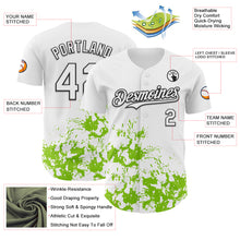Charger l'image dans la galerie, Custom White Black-Neon Green Splatter Authentic Baseball Jersey
