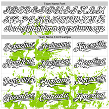 Charger l'image dans la galerie, Custom White Black-Neon Green Splatter Authentic Baseball Jersey
