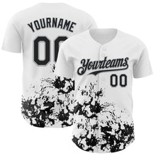 Charger l'image dans la galerie, Custom White Black-Gray Splatter Authentic Baseball Jersey
