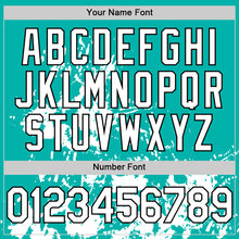 Load image into Gallery viewer, Custom Aqua White-Black Splatter Authentic Baseball Jersey
