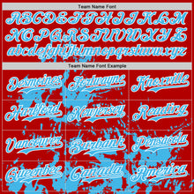 Charger l'image dans la galerie, Custom Red Sky Blue-White Splatter Authentic Baseball Jersey
