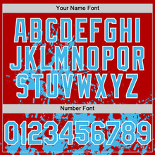 Charger l'image dans la galerie, Custom Red Sky Blue-White Splatter Authentic Baseball Jersey
