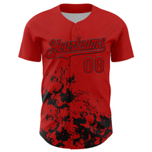 Charger l'image dans la galerie, Custom Red Black Splatter Authentic Baseball Jersey
