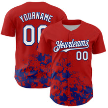 Charger l'image dans la galerie, Custom Red White-Royal Splatter Authentic Baseball Jersey

