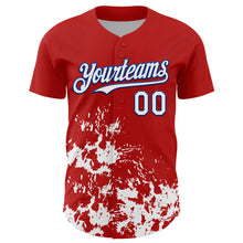 Charger l'image dans la galerie, Custom Red White-Royal Splatter Authentic Baseball Jersey
