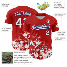 Charger l'image dans la galerie, Custom Red White-Royal Splatter Authentic Baseball Jersey
