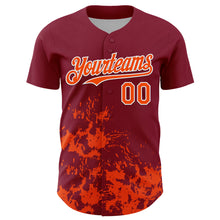 Загрузить изображение в средство просмотра галереи, Custom Crimson Orange-White Splatter Authentic Baseball Jersey
