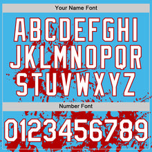 Загрузить изображение в средство просмотра галереи, Custom Sky Blue White-Red Splatter Authentic Baseball Jersey
