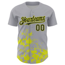 Charger l'image dans la galerie, Custom Gray Black-Neon Yellow Splatter Authentic Baseball Jersey
