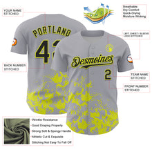 Charger l'image dans la galerie, Custom Gray Black-Neon Yellow Splatter Authentic Baseball Jersey
