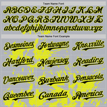 Charger l'image dans la galerie, Custom Gray Black-Neon Yellow Splatter Authentic Baseball Jersey
