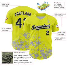 Charger l'image dans la galerie, Custom Neon Yellow Black-Gray Splatter Authentic Baseball Jersey
