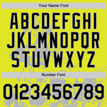 Charger l'image dans la galerie, Custom Neon Yellow Black-Gray Splatter Authentic Baseball Jersey
