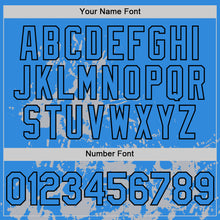 Load image into Gallery viewer, Custom Powder Blue Black-Gray Splatter Authentic Baseball Jersey
