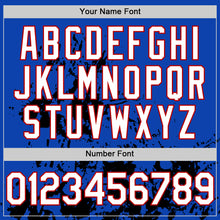 Charger l'image dans la galerie, Custom Thunder Blue White Red-Black Splatter Authentic Baseball Jersey
