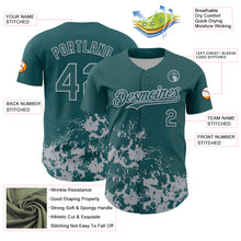 Charger l'image dans la galerie, Custom Midnight Green Gray Splatter Authentic Baseball Jersey
