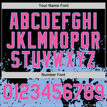 Charger l'image dans la galerie, Custom Black Pink-Light Blue Abstract Splatter Grunge Authentic Baseball Jersey
