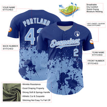 Charger l'image dans la galerie, Custom Royal Light Blue-White Abstract Splatter Grunge Authentic Baseball Jersey
