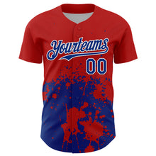 Загрузить изображение в средство просмотра галереи, Custom Red Royal-White Abstract Splatter Grunge Authentic Baseball Jersey
