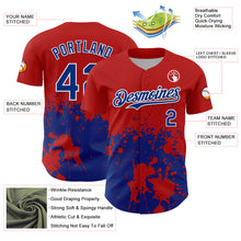 Загрузить изображение в средство просмотра галереи, Custom Red Royal-White Abstract Splatter Grunge Authentic Baseball Jersey
