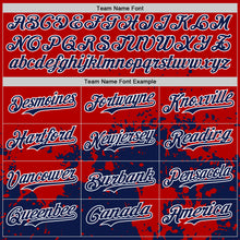 Загрузить изображение в средство просмотра галереи, Custom Red Navy-White Abstract Splatter Grunge Authentic Baseball Jersey
