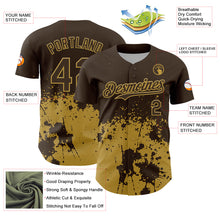 Laden Sie das Bild in den Galerie-Viewer, Custom Brown Old Gold Abstract Splatter Grunge Authentic Baseball Jersey
