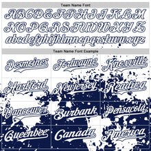 Charger l'image dans la galerie, Custom White Navy Abstract Splatter Grunge Authentic Baseball Jersey
