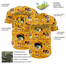 Laden Sie das Bild in den Galerie-Viewer, Custom Gold Navy Sugar Skull Day of the Dead Mexican Folk Art Authentic Baseball Jersey
