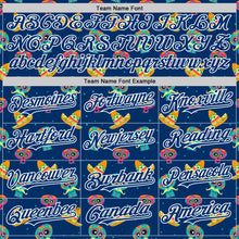 Load image into Gallery viewer, Custom Royal White Sugar Skull Day of the Dead Mexican Folk Art Authentic Baseball Jersey
