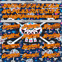 Load image into Gallery viewer, Custom Royal Gold-Red Sugar Skull Day of the Dead Mexican Folk Art Authentic Baseball Jersey
