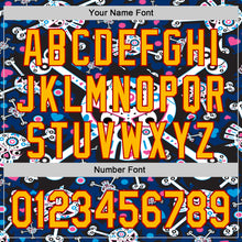 Load image into Gallery viewer, Custom Royal Gold-Red Sugar Skull Day of the Dead Mexican Folk Art Authentic Baseball Jersey
