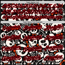 Load image into Gallery viewer, Custom Black Fire Red Sugar Skull Day of the Dead Mexican Folk Art Authentic Baseball Jersey
