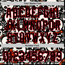 Load image into Gallery viewer, Custom Black Fire Red Sugar Skull Day of the Dead Mexican Folk Art Authentic Baseball Jersey
