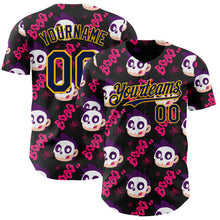Загрузить изображение в средство просмотра галереи, Custom Black Navy Hot Pink-Gold Sugar Skull Day of the Dead Mexican Folk Art Authentic Baseball Jersey
