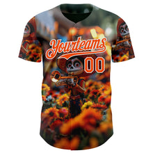 Load image into Gallery viewer, Custom Black Orange-White Sugar Skull Day of the Dead Mexican Folk Art Authentic Baseball Jersey
