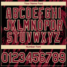 Load image into Gallery viewer, Custom Black Crimson-Cream 3D Pattern Design Splatter Torn Sharp Brush Stroke Authentic Baseball Jersey
