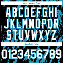 Load image into Gallery viewer, Custom Black White-Panther Blue 3D Pattern Design Splatter Torn Sharp Brush Stroke Authentic Baseball Jersey
