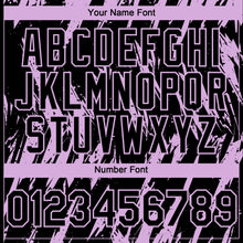 Laden Sie das Bild in den Galerie-Viewer, Custom Black Light Purple 3D Pattern Design Splatter Torn Sharp Brush Stroke Authentic Baseball Jersey
