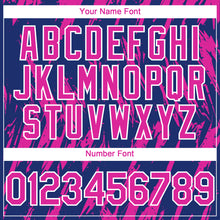 Load image into Gallery viewer, Custom Royal Deep Pink-White 3D Pattern Design Splatter Torn Sharp Brush Stroke Authentic Baseball Jersey
