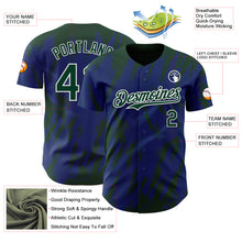 Charger l'image dans la galerie, Custom Royal Green-White 3D Pattern Design Splatter Torn Sharp Brush Stroke Authentic Baseball Jersey
