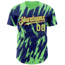 Charger l'image dans la galerie, Custom Royal Pea Green-Orange 3D Pattern Design Splatter Torn Sharp Brush Stroke Authentic Baseball Jersey
