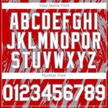 Charger l'image dans la galerie, Custom Red White-Gray 3D Pattern Design Splatter Torn Sharp Brush Stroke Authentic Baseball Jersey
