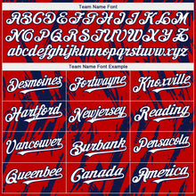 Charger l'image dans la galerie, Custom Red White-Navy 3D Pattern Design Splatter Torn Sharp Brush Stroke Authentic Baseball Jersey
