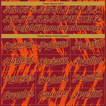 Load image into Gallery viewer, Custom Crimson Old Gold-Orange 3D Pattern Design Splatter Torn Sharp Brush Stroke Authentic Baseball Jersey
