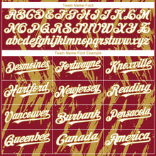 Load image into Gallery viewer, Custom Crimson White-Old Gold 3D Pattern Design Splatter Torn Sharp Brush Stroke Authentic Baseball Jersey
