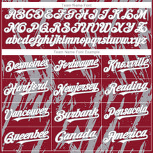 Load image into Gallery viewer, Custom Crimson White-Gray 3D Pattern Design Splatter Torn Sharp Brush Stroke Authentic Baseball Jersey
