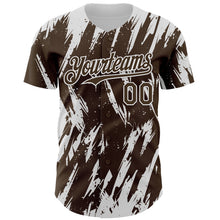 Charger l'image dans la galerie, Custom Brown White 3D Pattern Design Splatter Torn Sharp Brush Stroke Authentic Baseball Jersey
