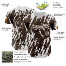 Charger l'image dans la galerie, Custom Brown White 3D Pattern Design Splatter Torn Sharp Brush Stroke Authentic Baseball Jersey
