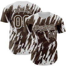 Charger l'image dans la galerie, Custom Brown White 3D Pattern Design Splatter Torn Sharp Brush Stroke Authentic Baseball Jersey
