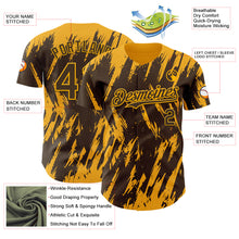 Charger l'image dans la galerie, Custom Brown Gold 3D Pattern Design Splatter Torn Sharp Brush Stroke Authentic Baseball Jersey
